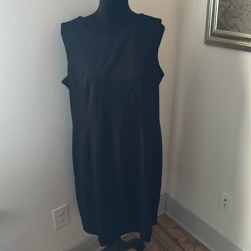Chico’s Solid Ponte Zahara sleeveless Dress Black sheath dress Sz‎ 14 new